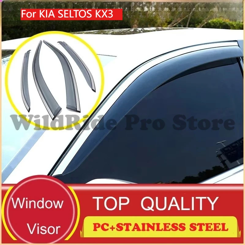 

Window Deflectors for KIA SELTOS KX3 Door Vent Rain Visor Car Deflector Weather Shield Rain Guards