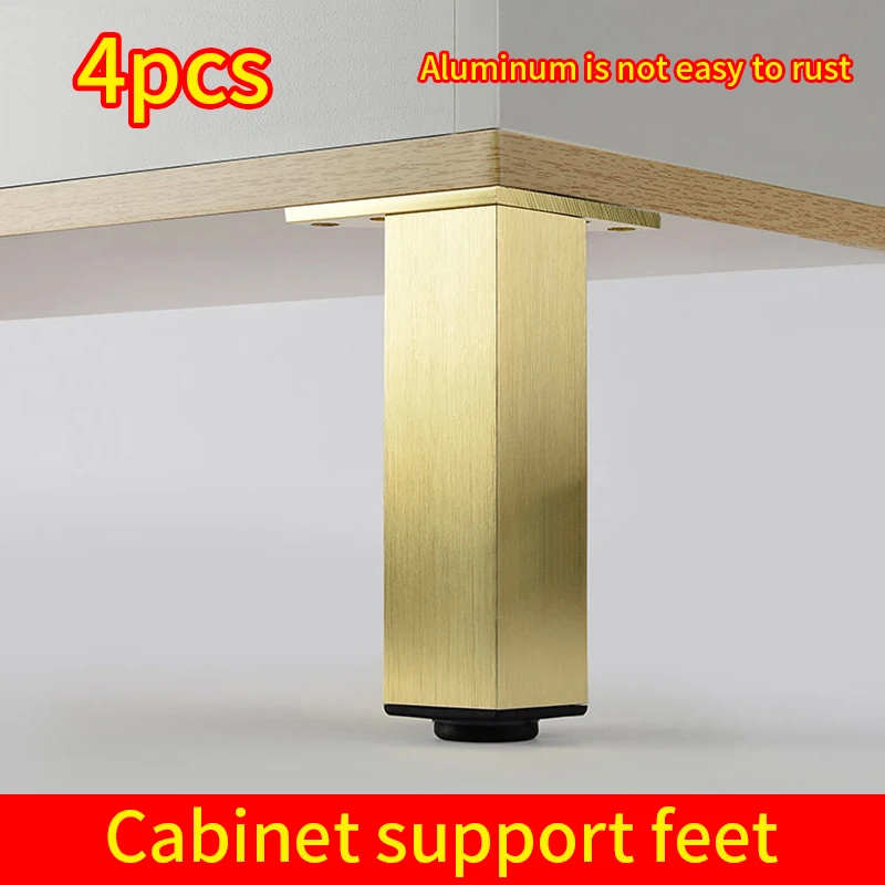 Adjustable Square Cabinet Feet Aluminum Furniture Feet Cabinet Feet Coffee Table Feet Pillar Bathroom Cabinet Support Feet