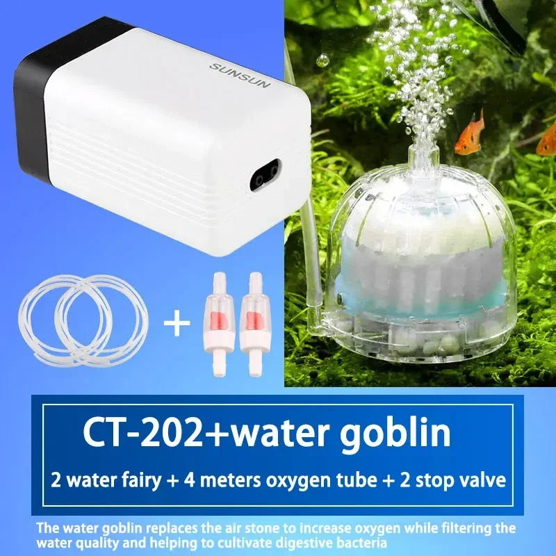 

220V Air Pump Air Compressor Oxygen Airpump Single & Double Outlet Aquarium Aerator CT Series Ultra Silent Aquarium Accessories