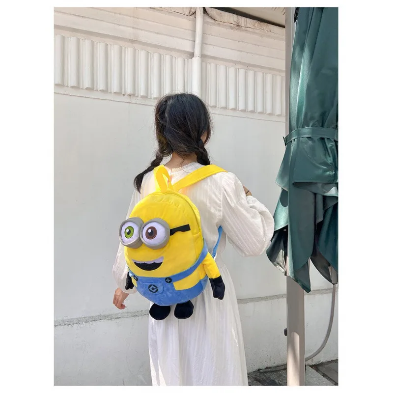 New Kawaii Cartoon Minion Cute Plush Toy School Bag Large Capacity Backpack Girl Birthday Gift Christmas Gift