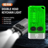 V3/V10 Powerful LED Keychain Light 1000LM Portable Flashlight Work Light Type-C Rechargeable Mini Torch Camping Pocket Lantern