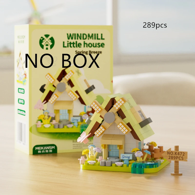 Deep Forest Windmill House Tree House Building Block Street View Building Children's Educational Assembly Toy