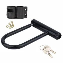 Bike U-Lock Anti Theft Waterproof Bicycle Secure Locks Heavy Duty Rustproof Bicycle U-Shaped Lock With Keys And Mounting Bracket