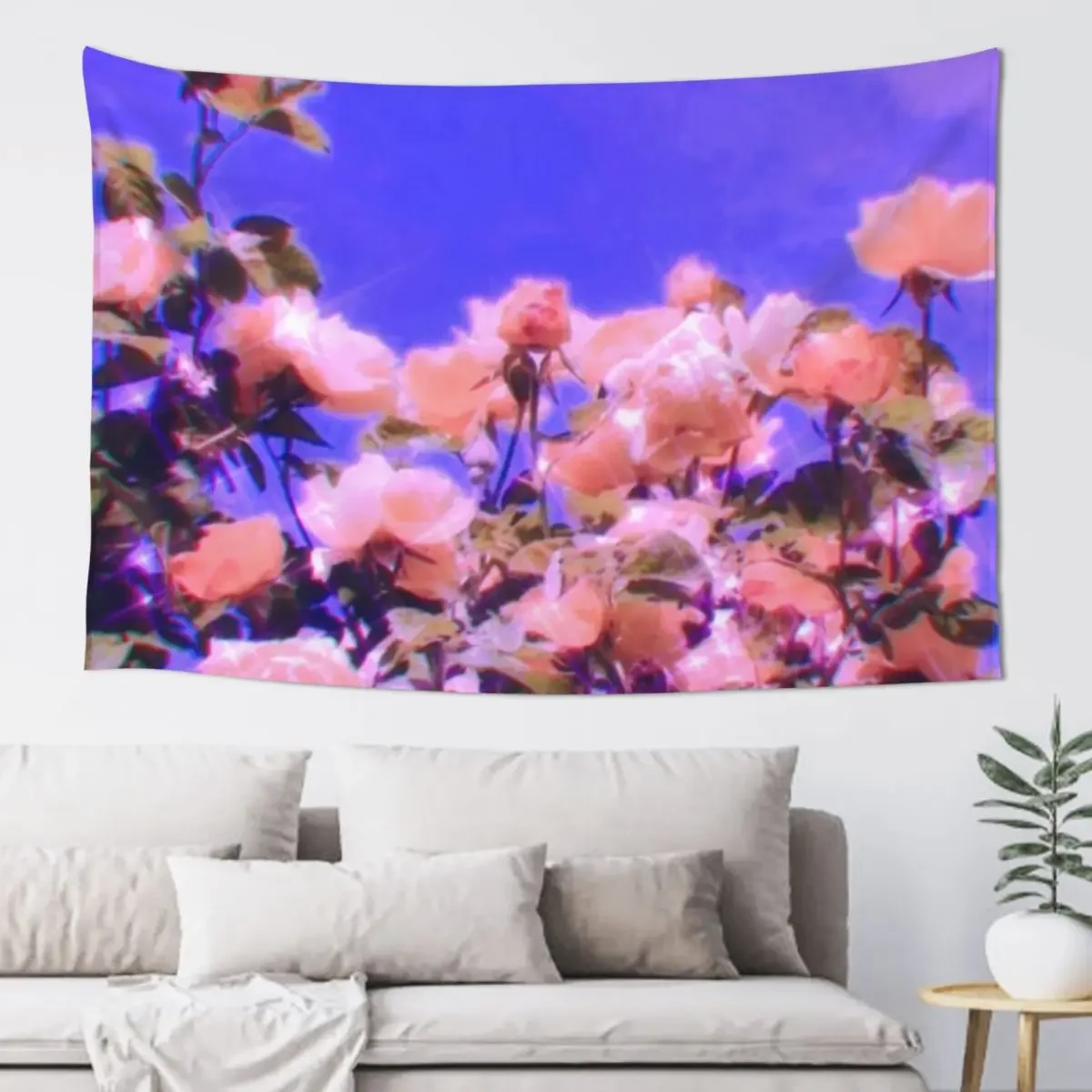 Daydreaming- Aesthetic pink glitter roses Tapestry Decorative Wall Bedroom Decor Aesthetic Home Decoration Accessories Tapestry