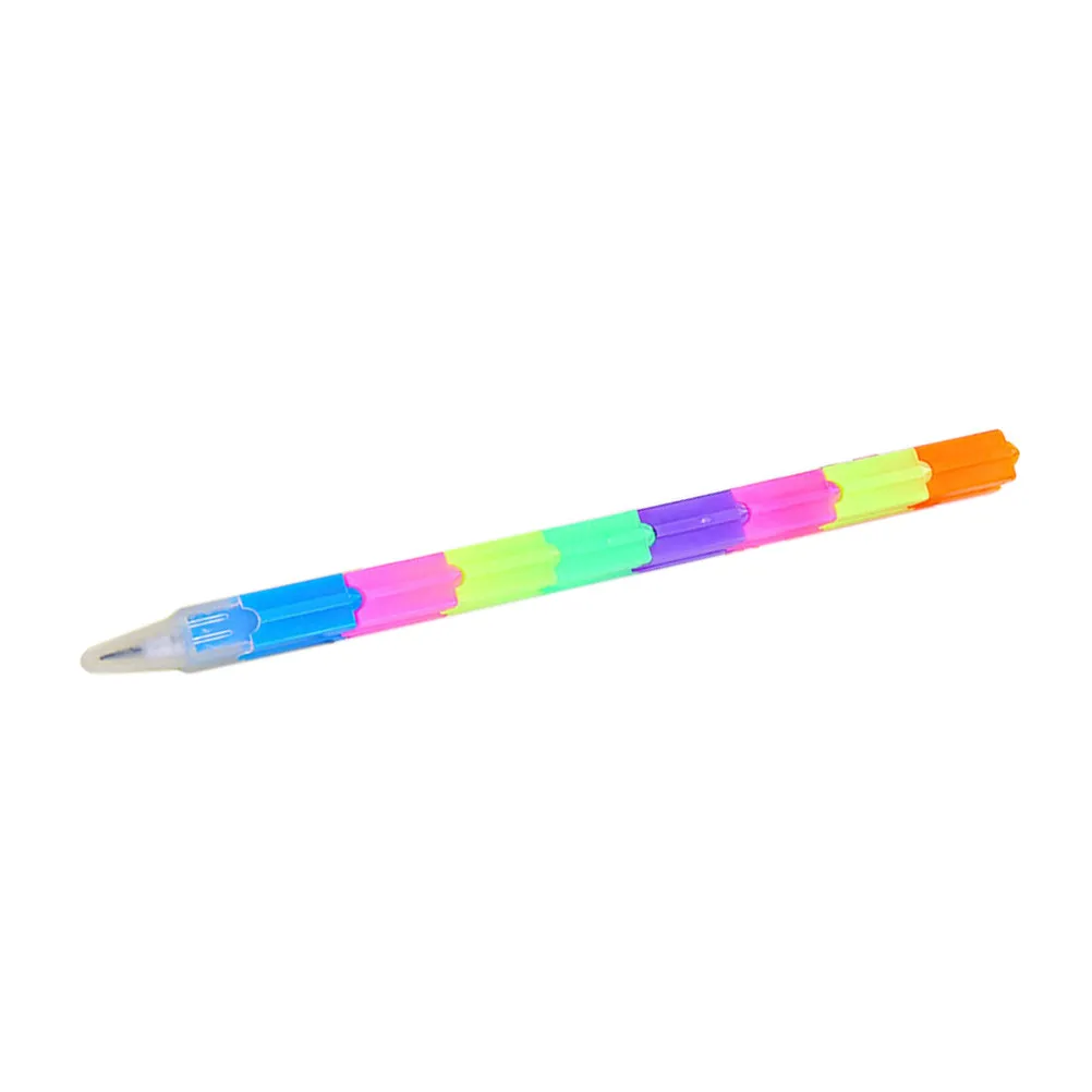 12Pcs Creative Rainbow Colorful Stacker Swap Pencils Multifunctional Kids Stationery Classroom Rewards Birthday Gifts