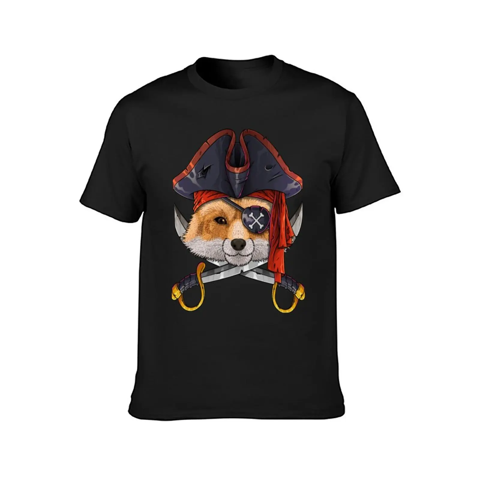 Pirate Fox Jolly Roger Halloween Costume Crossbone T-Shirt for a boy quick drying mens plain t shirts