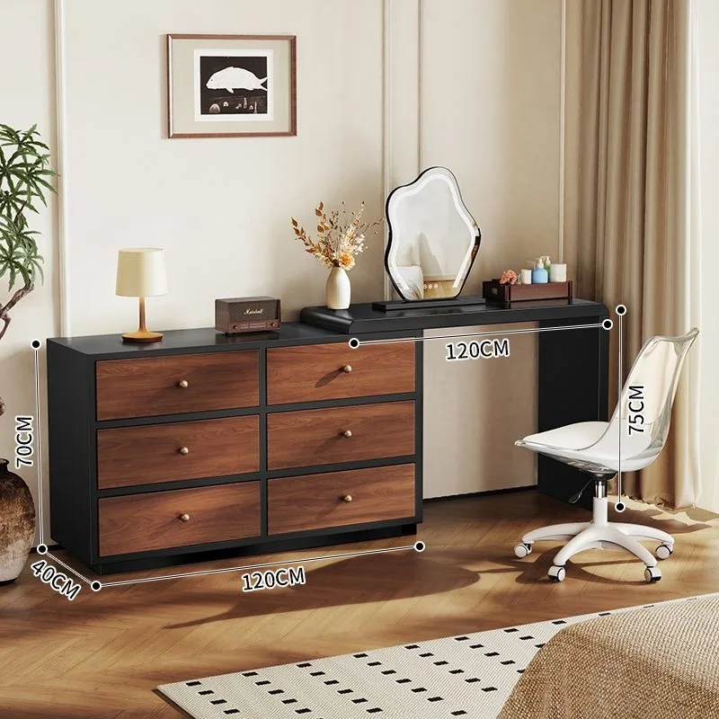 

Medieval dresser chest cabinet integrated makeup table small apartment solid wood bedside storage cabinet bedroom