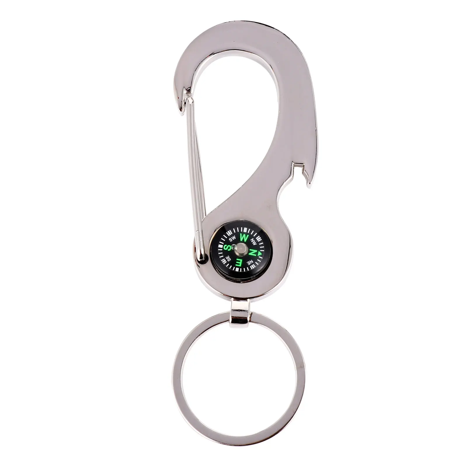 

Multifunctional Keychain Zinc Alloy Carabiner Compass Bottle Opener Hiking Outdoor Mini Portable Durable Long Service Life