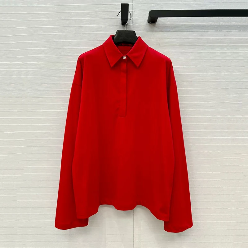 

Women's Long-Sleeve T-Shirt Top Stylish Casual Pullover High-Quality 100% Cotton Shirt Fall Season New Arrival 2025