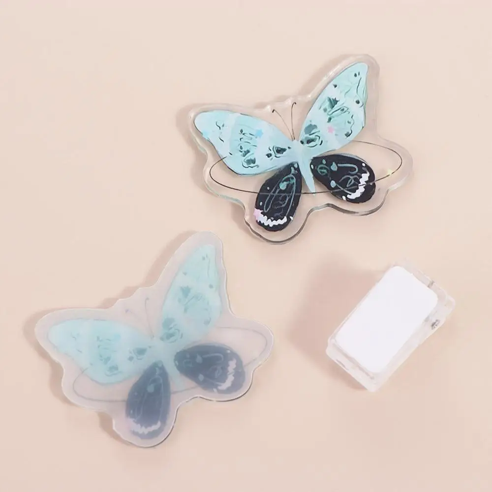 Office Supplies Gradient Butterfly Acrylic Paper Clip Paperclip Decorative Cute PP Clip Bookmark Y2k Cartoon Memo Clip