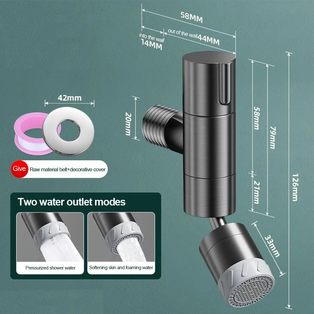 Grifo de piscina con fregona, Mini grifo de lavabo de baño para exteriores, lavabo de rotación montado en la pared, accesorios para grifos de baño