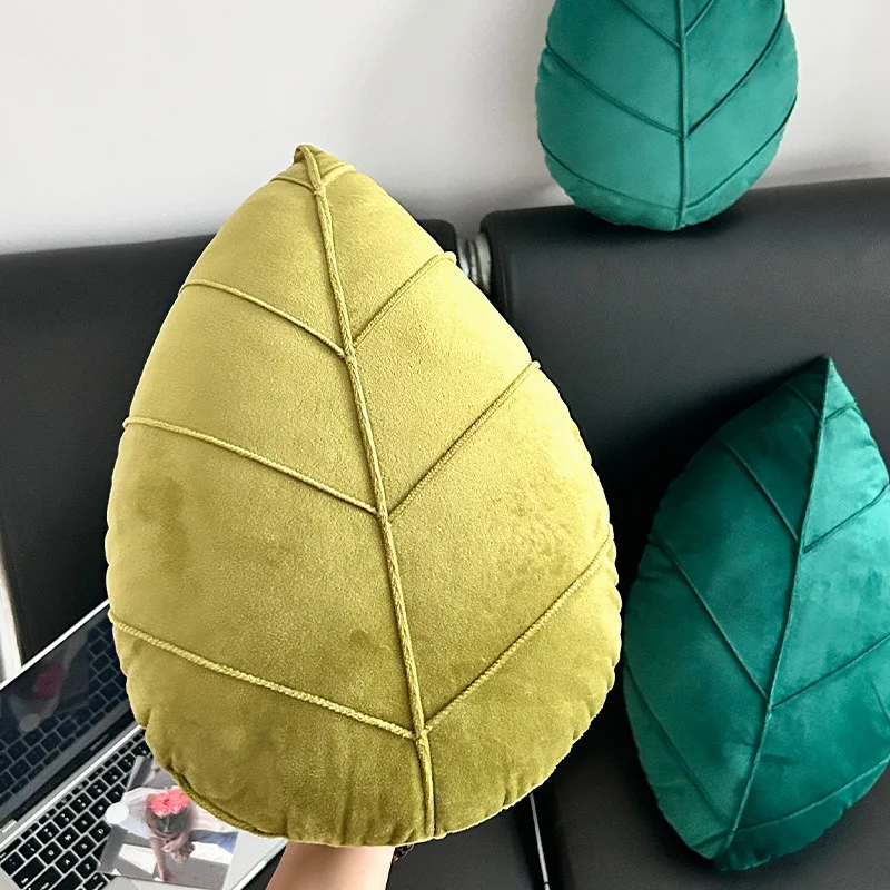 Blattförmige Geschenk-Dekokissen Grüne Dekorationen Nordischer Stil Minimalistisches Sofa-Kopfteil-Kissen Minimalistisches Wohnzimmer-Ornament – Detail 6