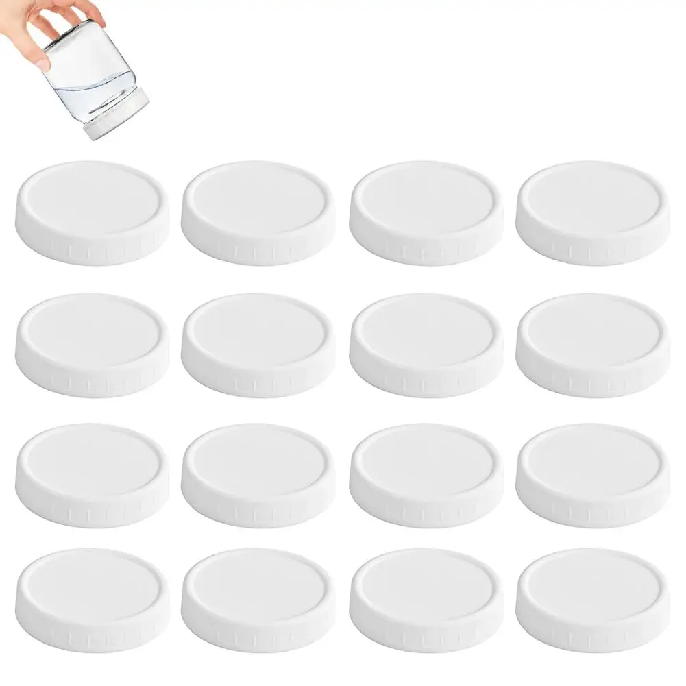 1/16PCS Reusable Mason Jar Lids 86mm Wide Mouth Plastic Canning Lids Leak-proof Seal Bottle Cover Kitchen Tools