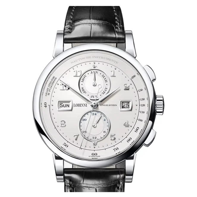 LOBINNI Men Automatic Watch 41.5mm Mechanical Wristwatch 50m Waterproof Sapphire Mirror Multi-Dial Month Week Date 24 Hours ST16