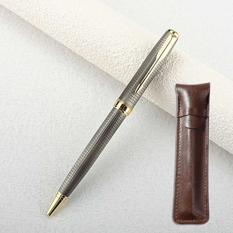 

1PCS BAG Metal Ballpoint Pens Stainless Steel Materia Rotating Ball Pen for School Office Gift Stationery Supplies Blue Pens