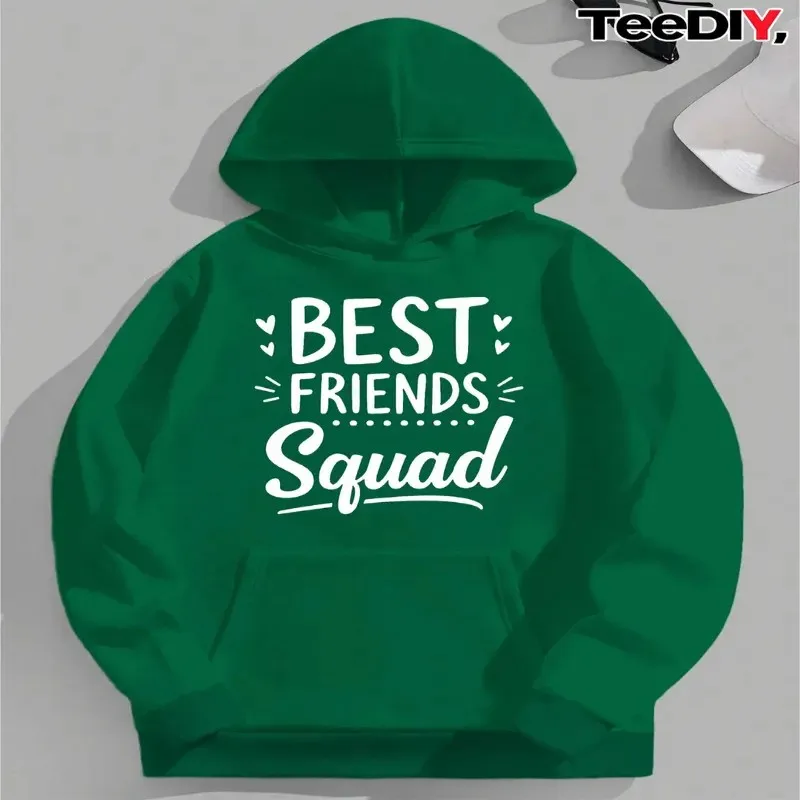 

Осенне-зимняя женская толстовка больших размеров, женская одежда больших размеров, лучшие друзья, отряд сердца в горошек, графическая дышащая ткань, модная