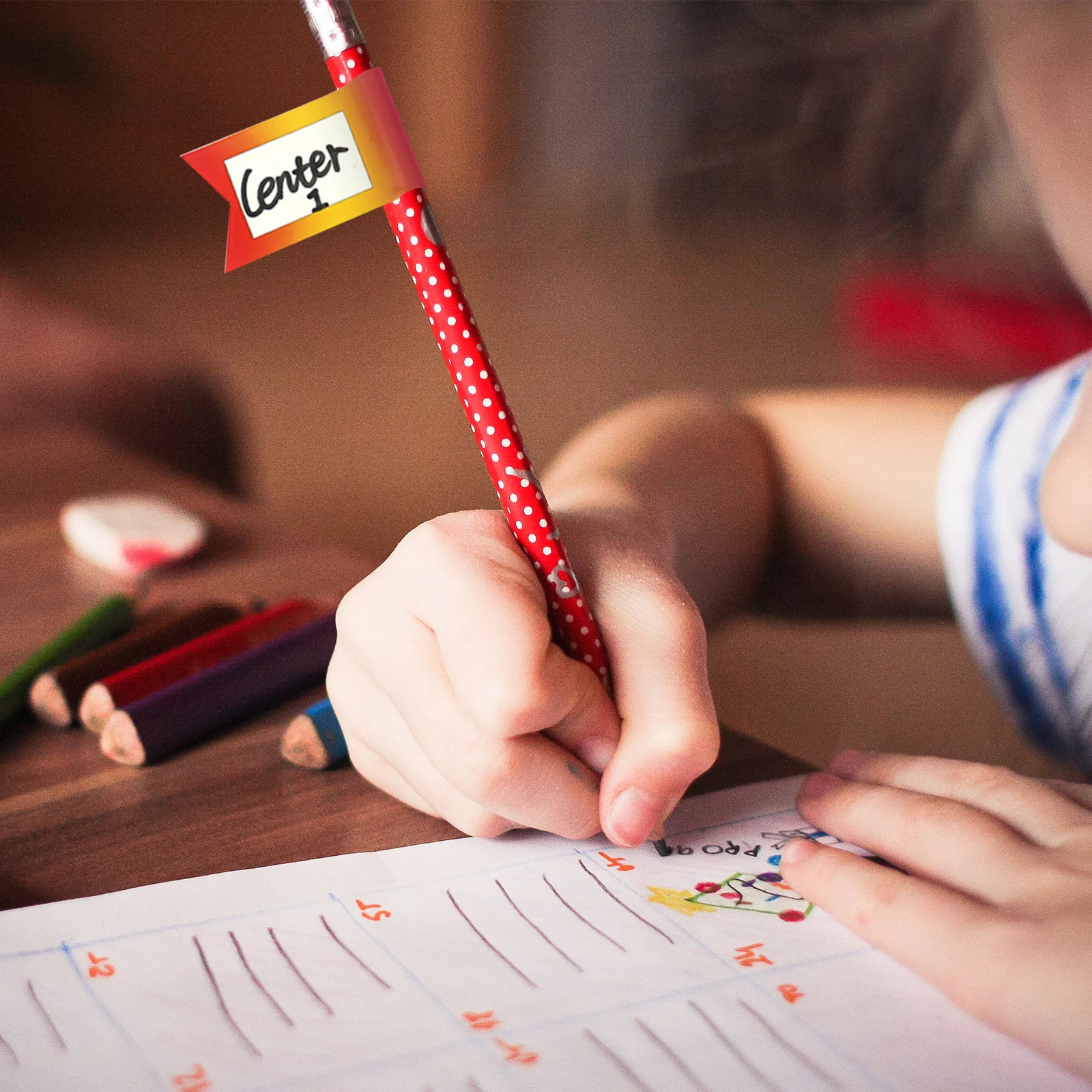 

1 комплект, 1 комплект красочных наклеек-карандашей, секретные наклейки-бирки для домашнего офиса, школы, многофункциональные клейкие заметки