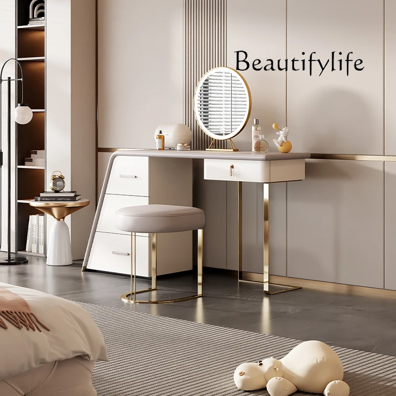 

smart home Storage Drawers Vanity Table Stool Modern Makeup Luxury Dressing Table Orange Bedroom Coiffeuse De Chambre Room Furni