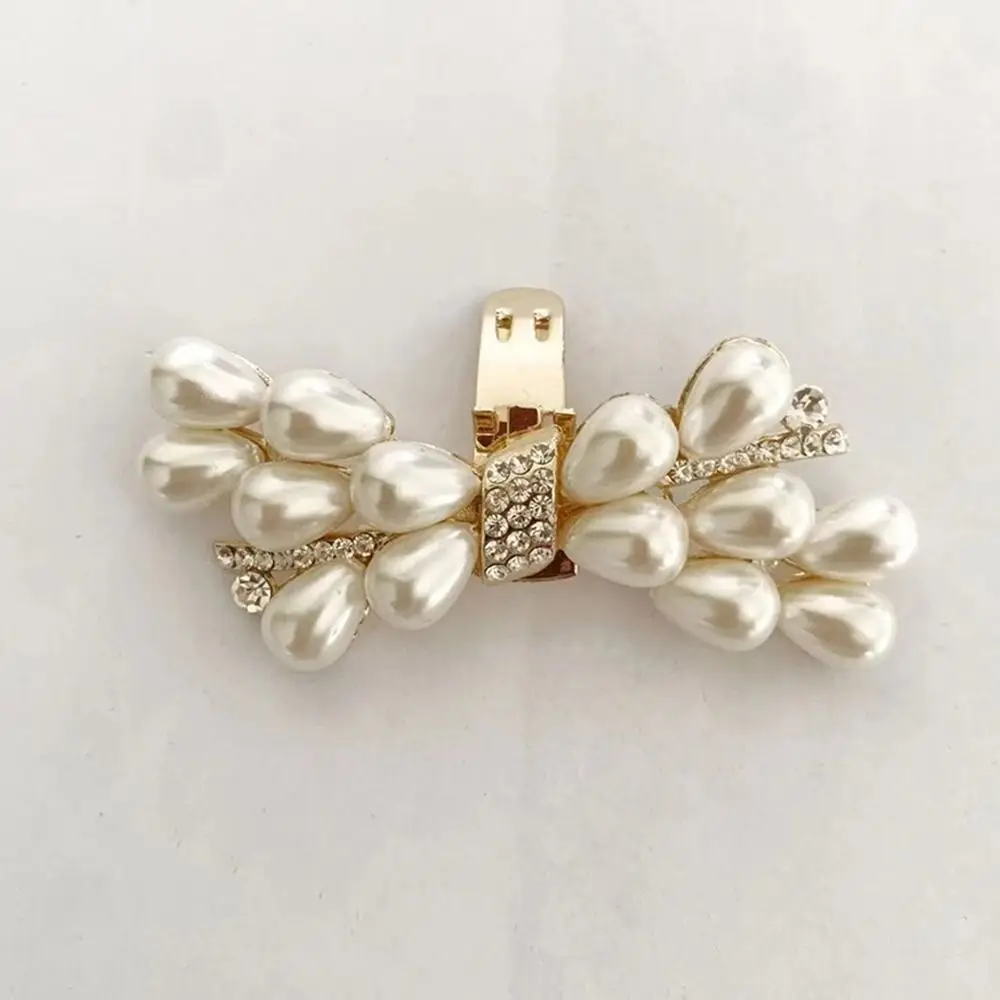 

Shiny Pearl Shoe Clips Rhinestones Crystal Bride Shoes Decoration Removable Charms Jewelry for Women Lady