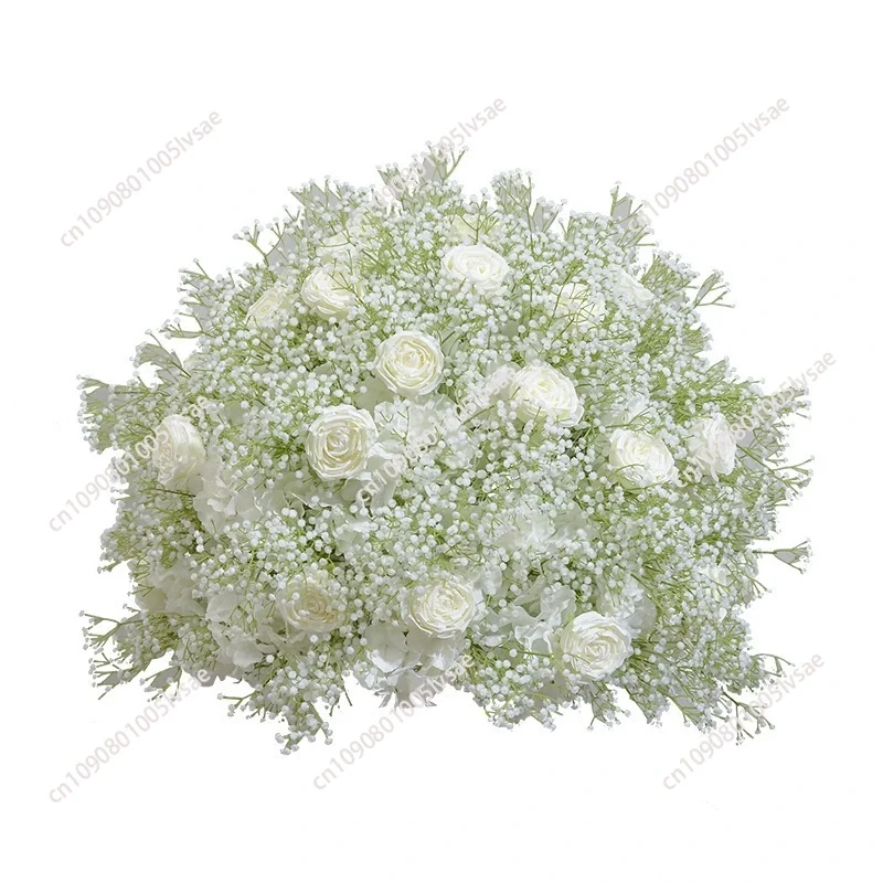 

Artificial Rose Babys Breath Flower For Wedding Decoration Road Leading Flower Ball Table Centrepiece Decor Romantic Flower Dec