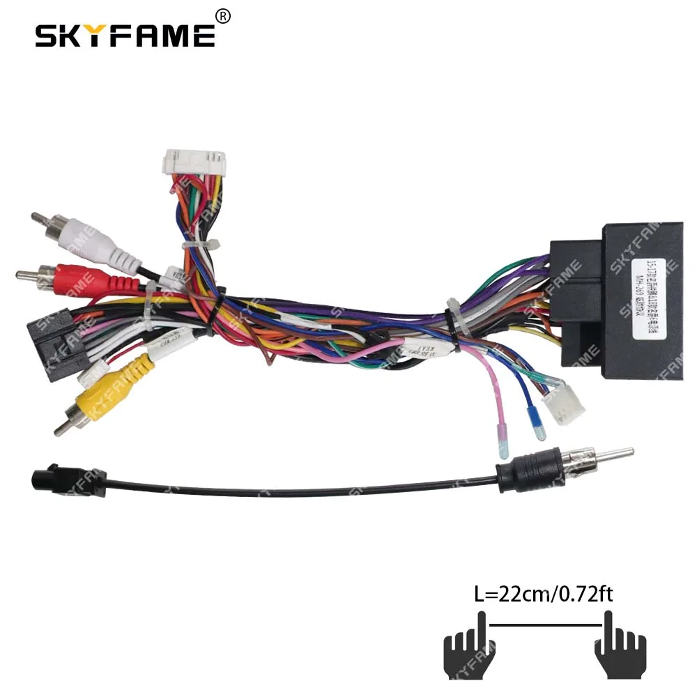 SKYFAME سيارة 16pin الأسلاك تسخير محول Canbus صندوق فك أندرويد راديو كابل الطاقة ل MG GS روفر RX5 MG6 SA06.11