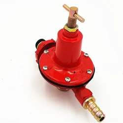 Furnace Gas Pressure Reducing Valve LP Propane Regulator Adjustable Liquefied Gas Medium Pressure Valve for BBQ Camping, Red