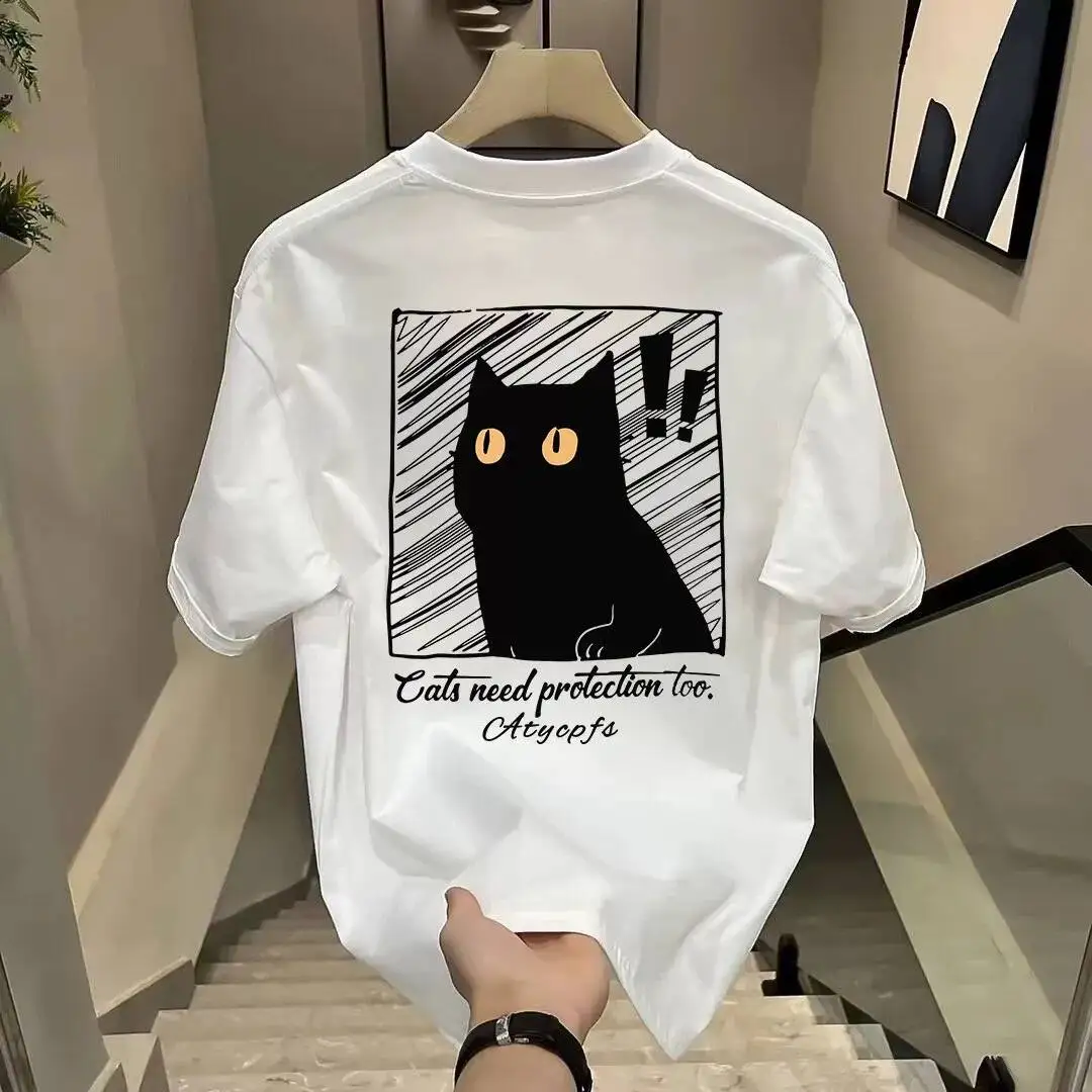 

Свободный хлопковый футболка унисекс в молодежном стиле, летняя повседневная футболка с круглым вырезом для мужчин и женщин