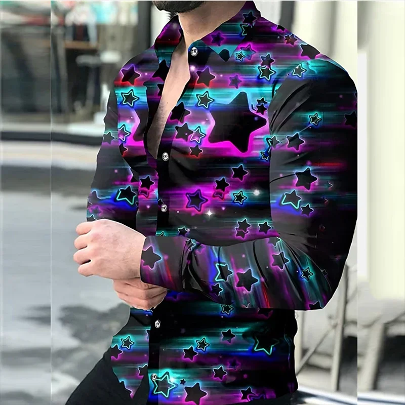 

Simple and stylish new Hawaiian men's shirt button lapel flower soft and comfortable outdoor everyday men's top plus size