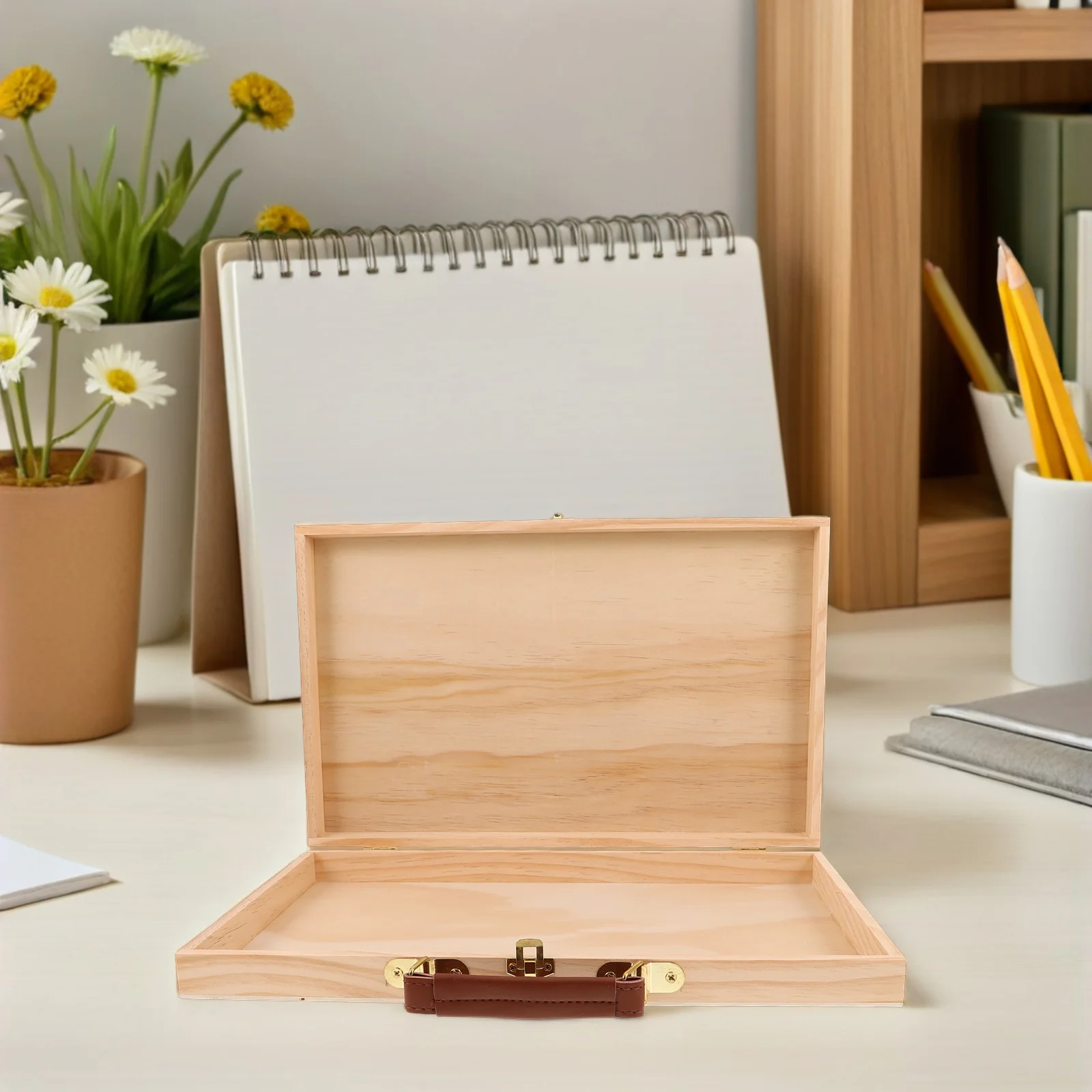 2 pezzi scatola di vernice portatile custodia in legno per strumenti di pittura a olio organizzatore di pigmenti kit da cavalletto da viaggio leggero strumento in legno