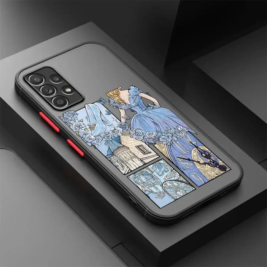 ディズニー 美しいプリンセス ケース Samsung Galaxy A25 A26 A52 A56 A73 A34 A53 A54 A21s A24 A22 A35 A36 マット फोनカバー