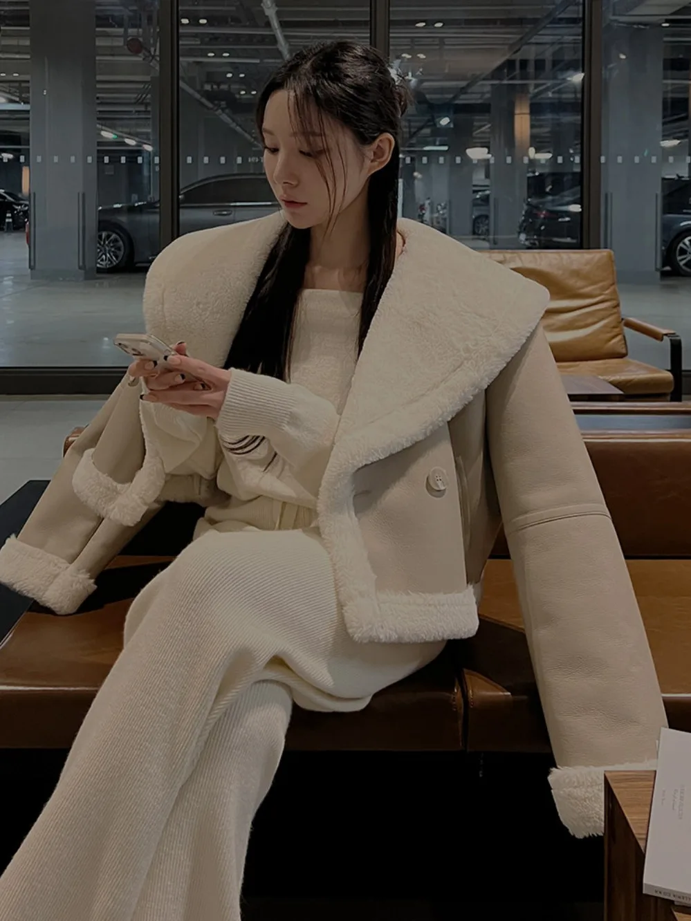 Cappotto da motociclista in pelle PU premium Jaet da donna vestibilità ampia doppia fila bottoni cappotto ort primavera autunno inverno Faion Casual Sle