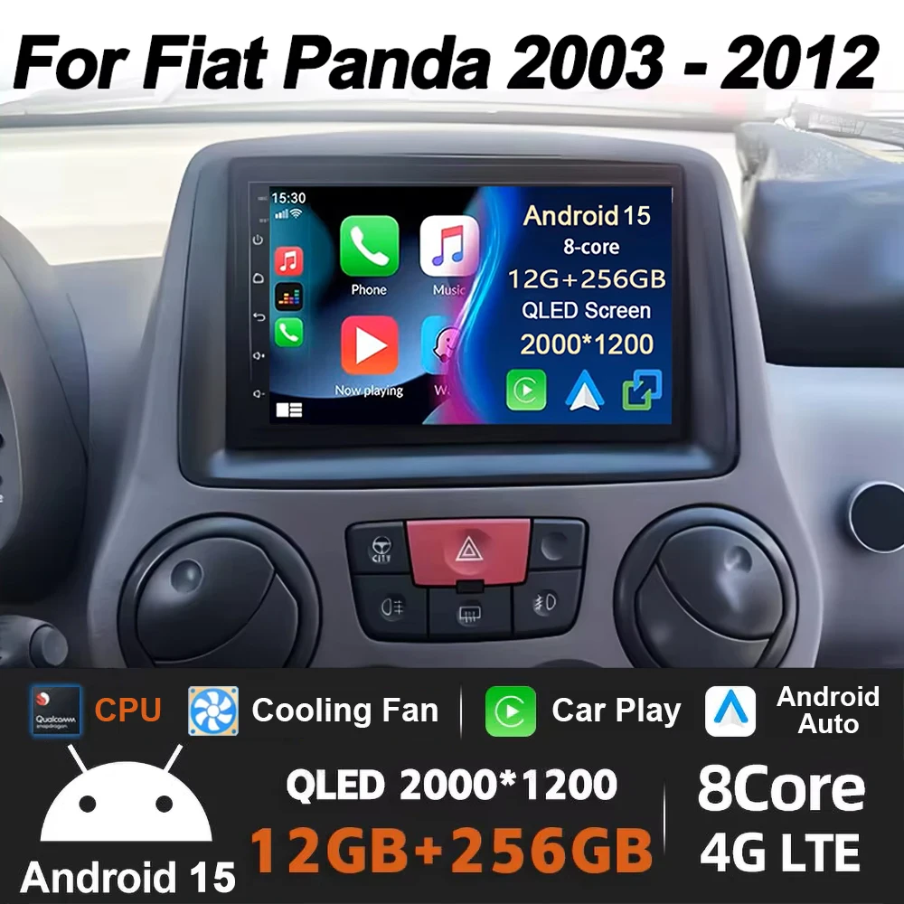 7" For Fiat Panda 2…