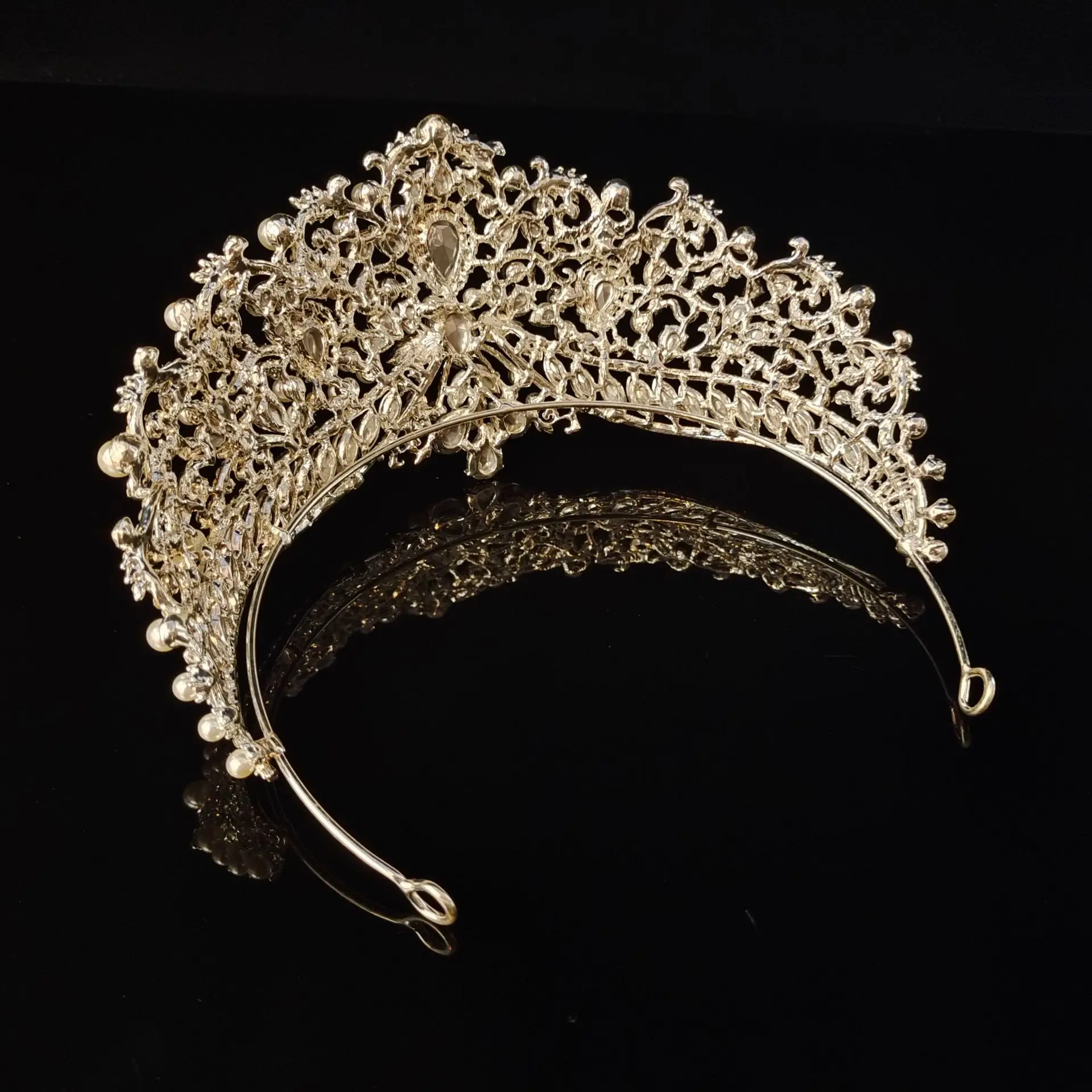 Coroa De Casamento De Luxo Para Mulheres, Acessórios De Cabelo De Noiva, Pérola De Cristal, Barroco Diadema, Elegante Coroas De Novia