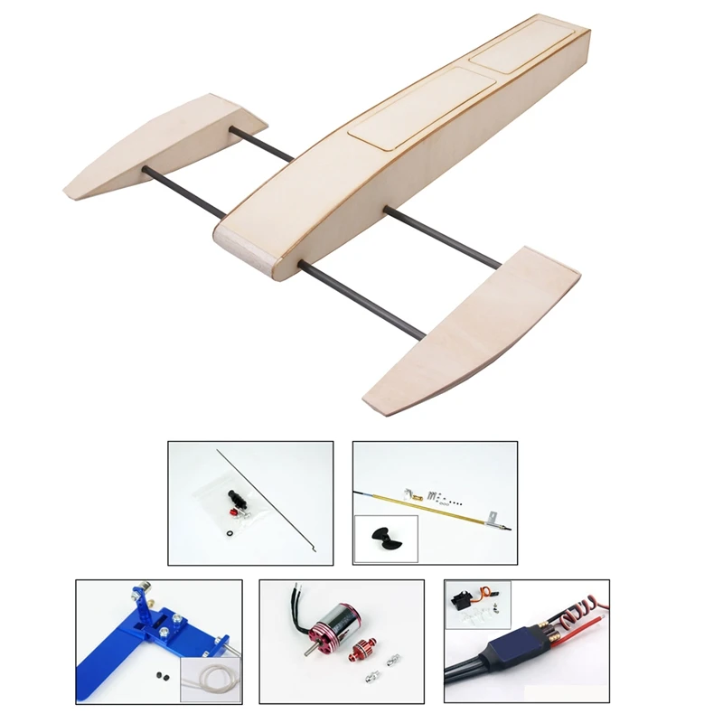 RC Speed Boat Wooden Sponson Outrigger Shrimp Speed Boat Model Kits Radio Remote Control Speedboat