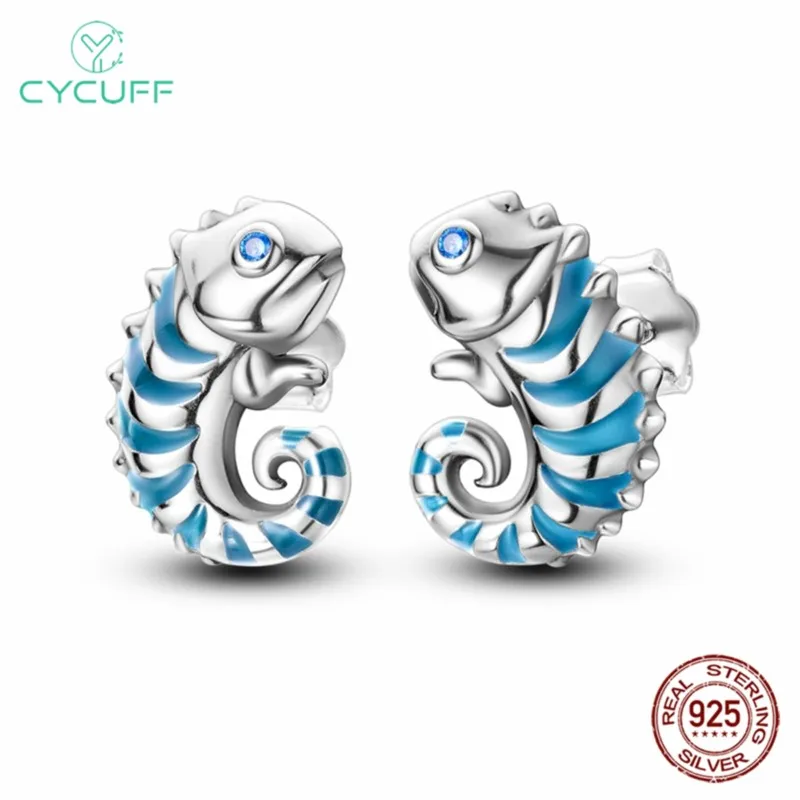 MISEFF 925 Sterling Silver Stud Earrings Temperature Sensing Chameleon Earrings For Wedding Engagement Party Birthday Gift