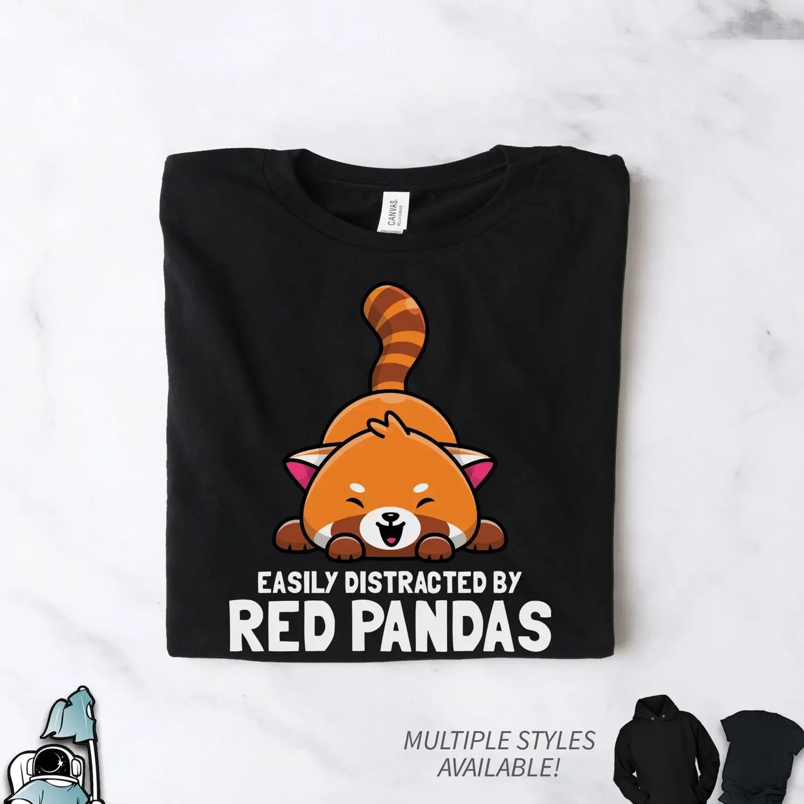 Easily Distracted by Red Pandas T Shirt Panda s Art Animal Lover  vintage Washed Unisex Stylish homme streetwear Soft