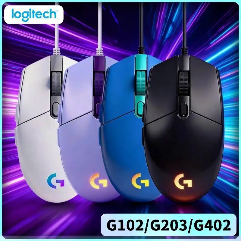 

Logitech G102 G203 G402 Wired Game Mouse RGB Backlit Ergonomic Support Stable Connection for Windows Computer System