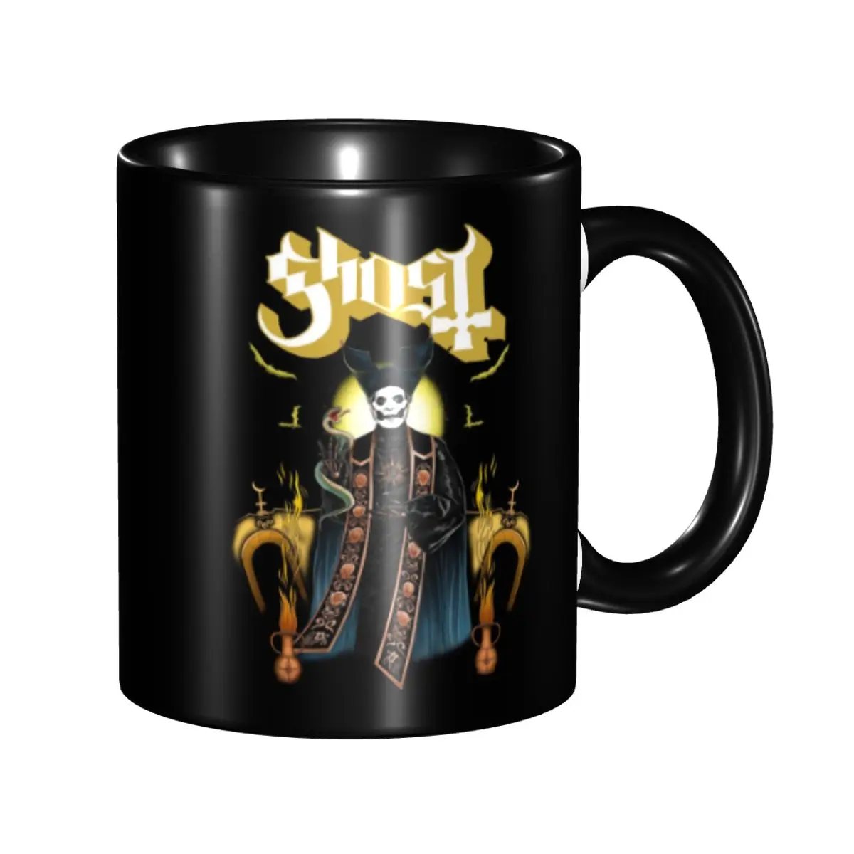 

Customized Ghost Swedish Heavy Metal Rock Band Coffee Mugs DIY Ceramic Tea Milk Cups