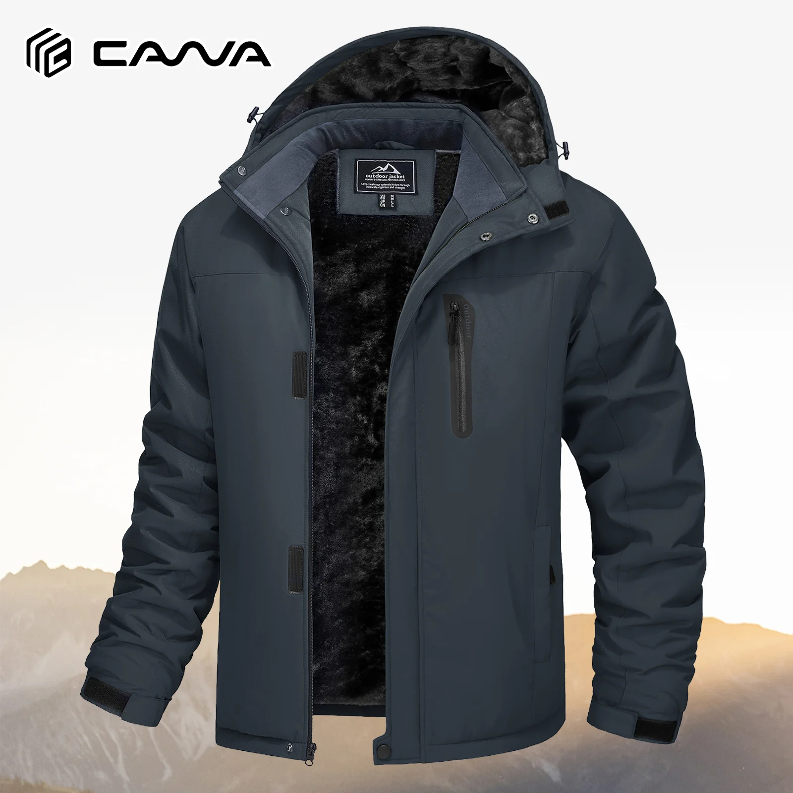 Chaquetas de Invierno para Esquí, Chaqueta Gruesa de Forro Polar, Chaqueta Impermeable para Hombre, Chaquetas de Senderismo, Cortavientos para Montaña, Parka