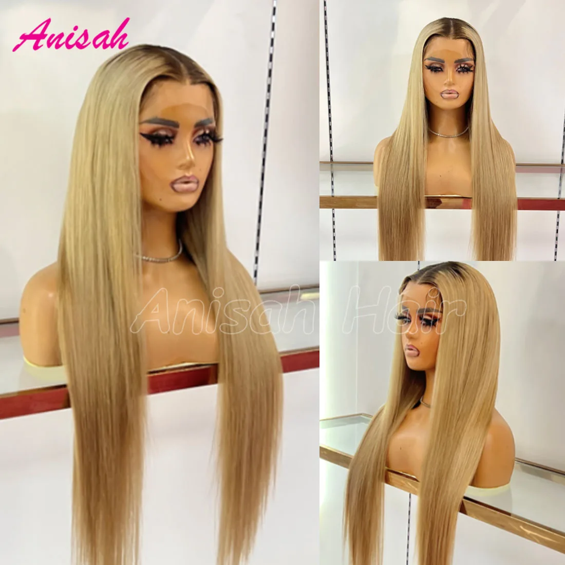 

Прямые светлые человеческие волосы с эффектом омбре, кружевные фронтальные парики 13x4, 13x6, прозрачные светлые парики спереди, предварительно сорванные парики из человеческих волос