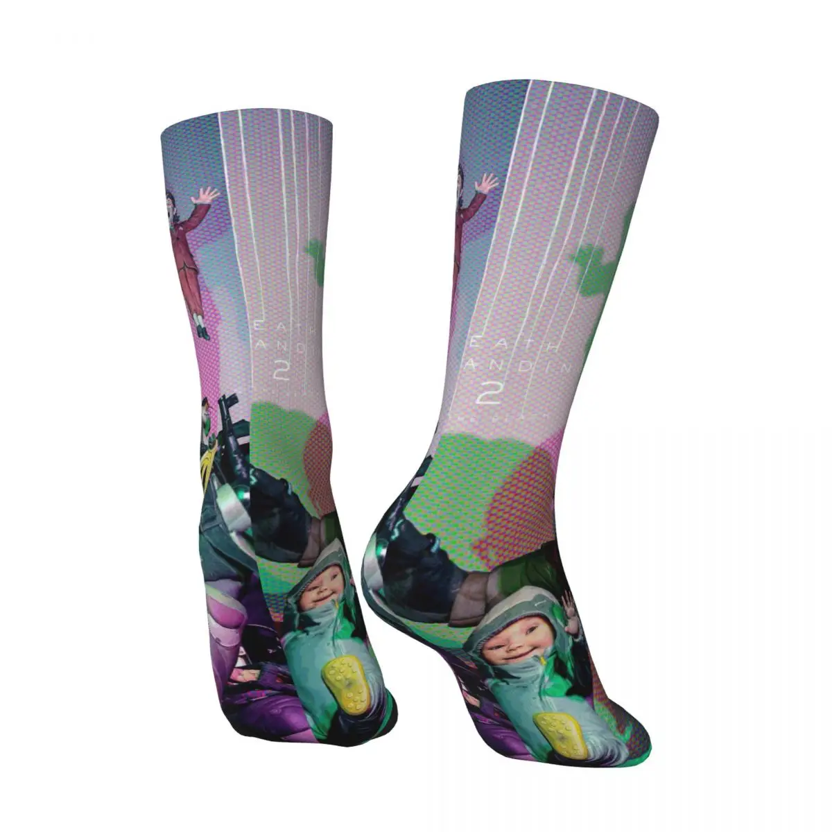 All Seasons Love Death Stranding Game Socks Harajuku Sport Middle Tube Socks Casual Stockings for Men Women Valentine's Day