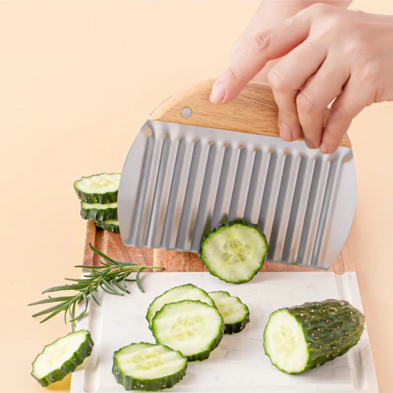 Stainless steel potato cutting household knife multi-functional kitchen potato wave knife vegetable cutter French fries fancy kn