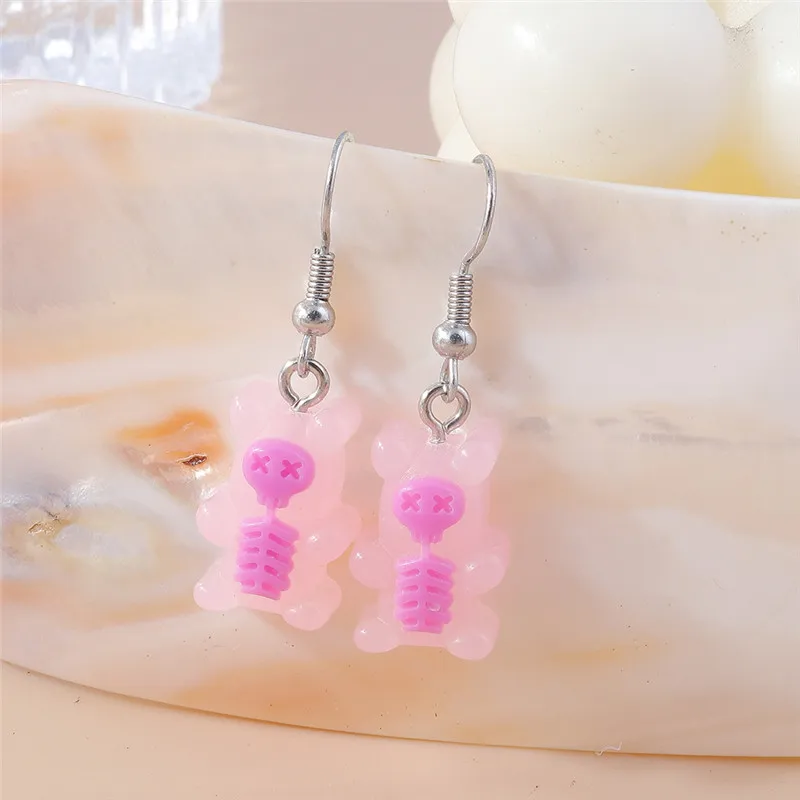 Aihua Neue Mode Lila Gummibärchen Herz Eis Trinken Baumeln Ohrringe Für Frauen Pilz Würfel Stern Urlaub Schmuck Geschenke – Detail 4
