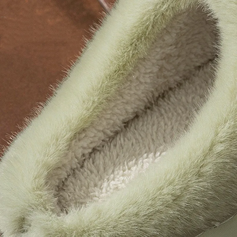 النساء شبشب شتوي داخلي عدم الانزلاق الرجال شبشب تدفئة بلون المنزل الشرائح سميكة وحيد الشقق زوجين غرفة نوم عادية أحذية ناعمة #4