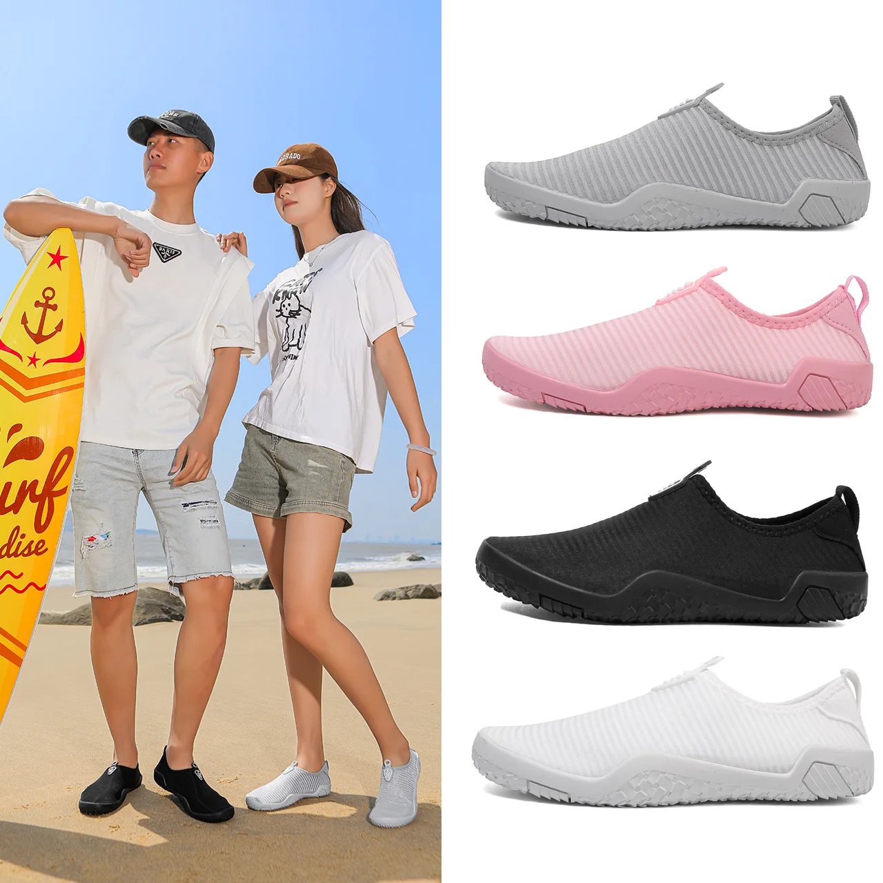 

Breathable Seaside Wading Shoes Men Quick Dry Aqua Shoes Women Light Water Sports Shoes Non-slip Surfing Beach Walking Fishing