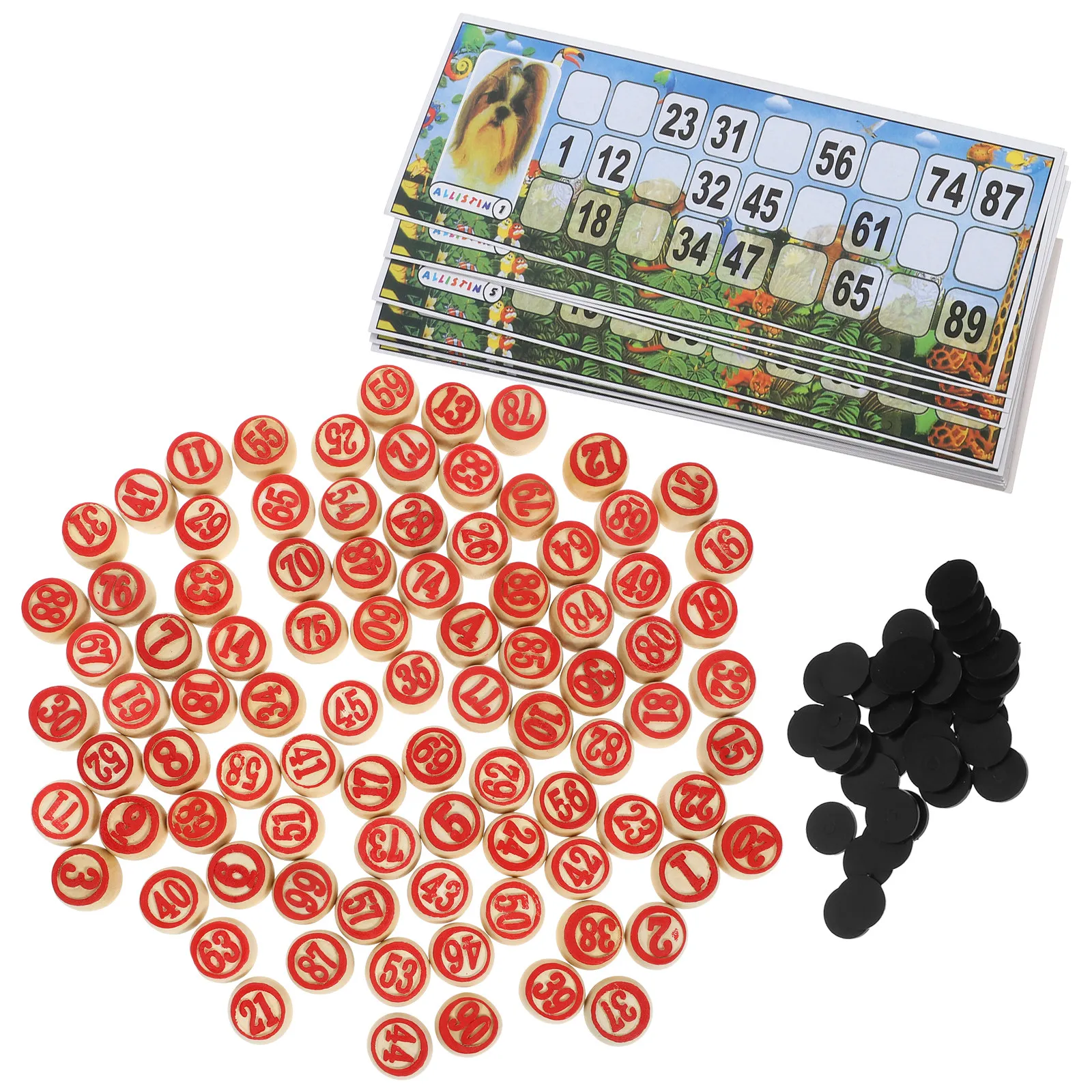 

Interactive Party Game Russian Lotto Set Wooden Bingo Game Props for Adults Household Bingo Paper Sheets and Number Cards