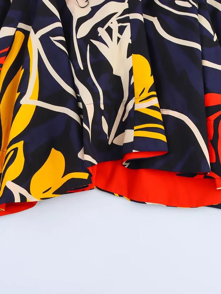 تنانير نسائية صيفية ميدي 2025 ملابس كلاسيكية مطبوعة بسحاب خلفي غير متماثل ملابس نسائية أنيقة للشارع