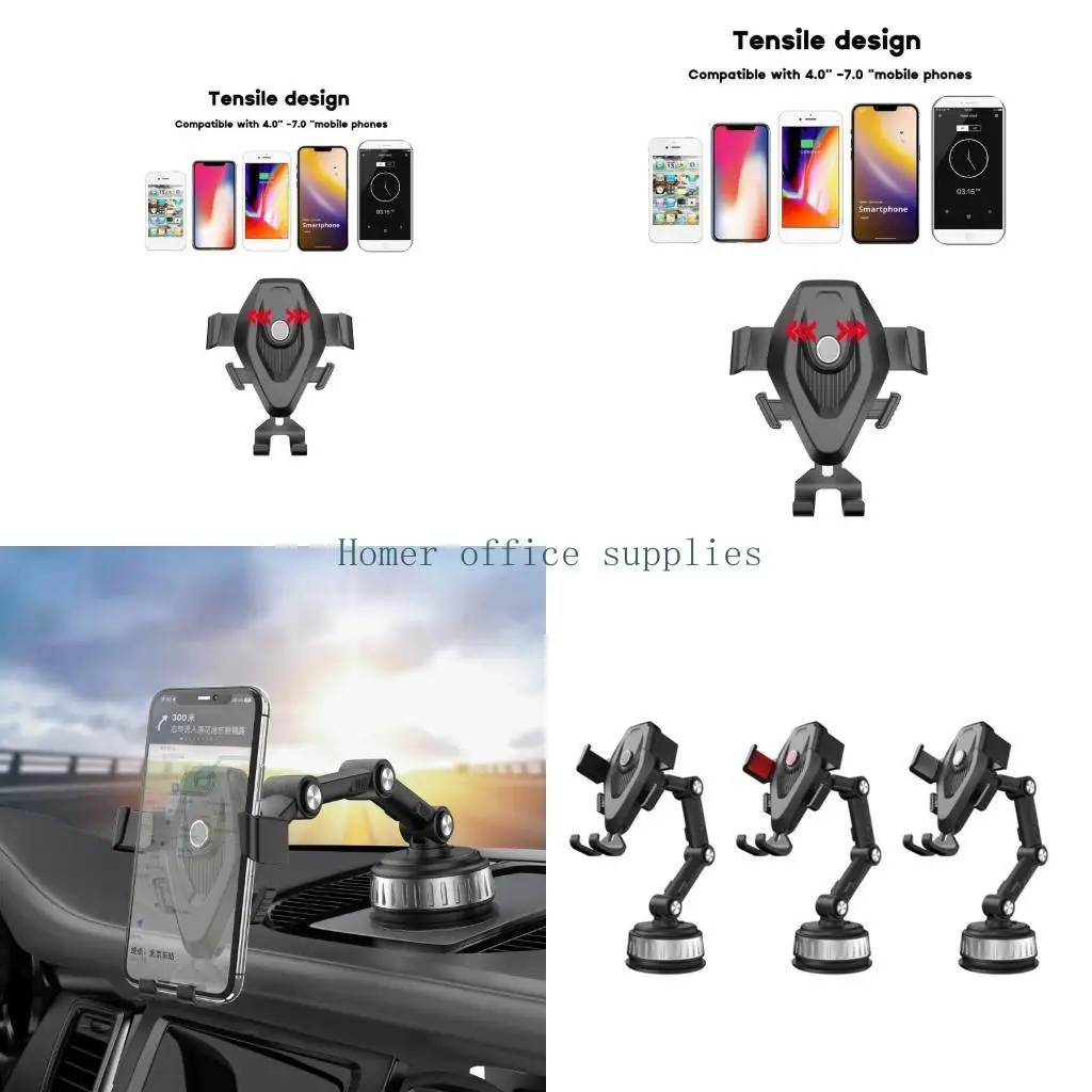 

K43B Универсальные автомобильные подставки для мобильных телефонов, выдвижной держатель, мощные зажимы, кронштейн на присоске,