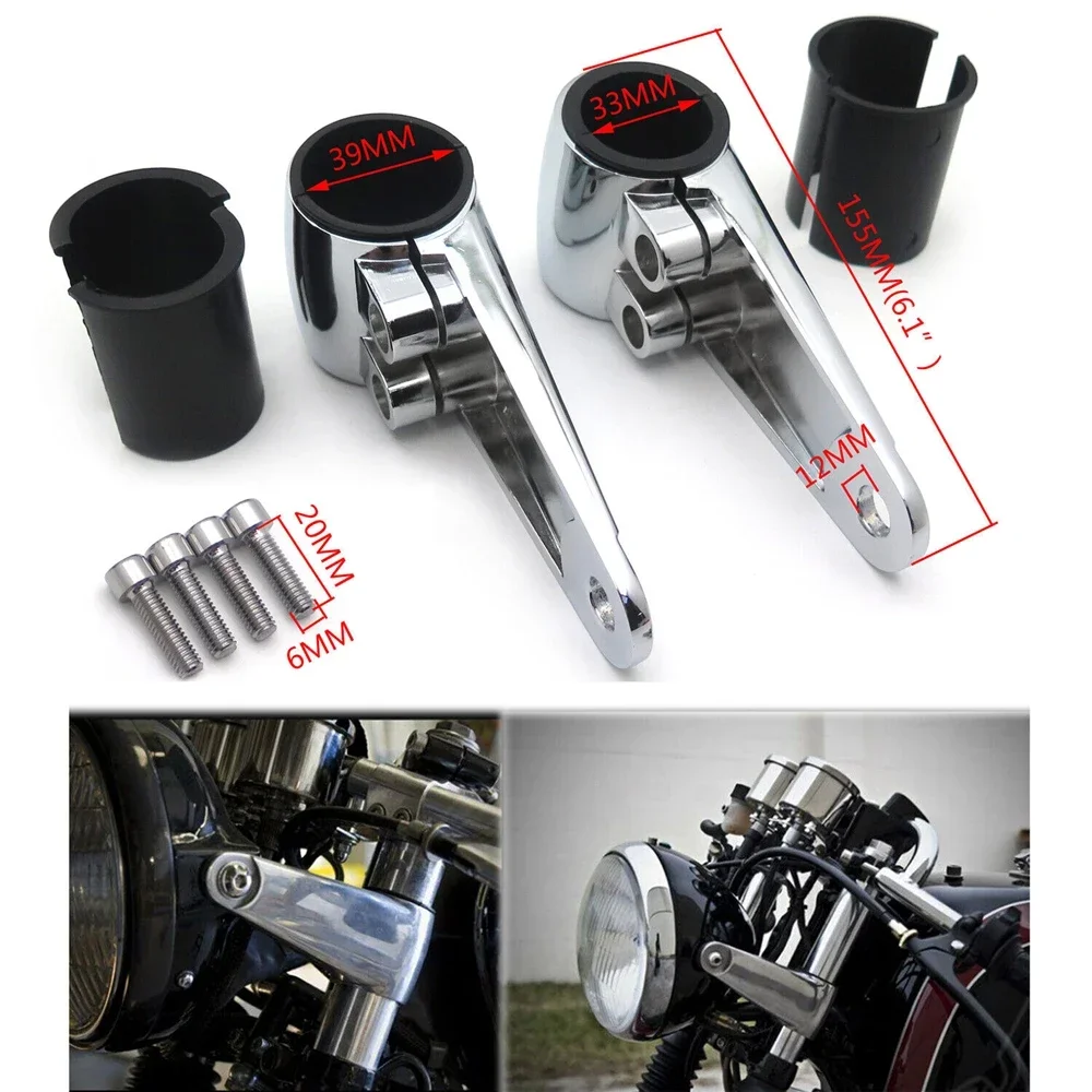 

Motorcycle Head Light Fork Mount Bracket 35/39/41mm for Honda,Suzuki,Kawasaki,Yamaha,Harley Custom Cafe Racer