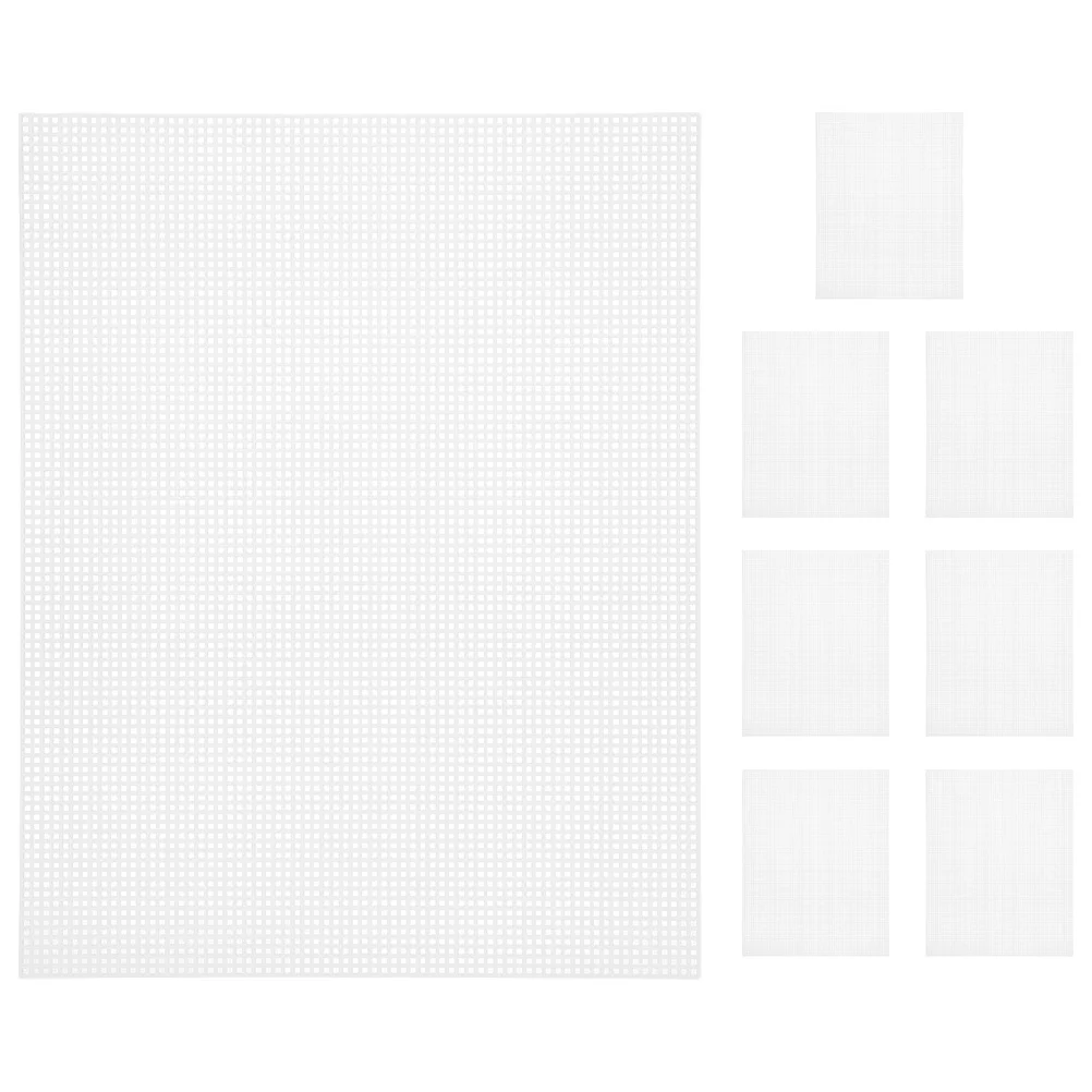 

8Pcs Plastic Mesh Canvas Sheets Fine Grid Craft Material for Embroidery Cross Stitch DIY Knit Crochet Projects Scrapbooking